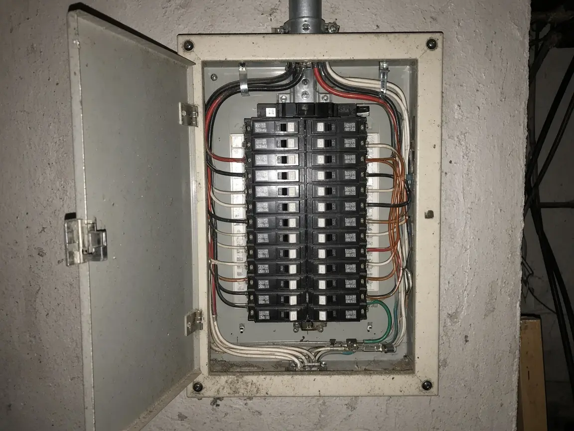 Home electrical panel, the service a heat pump may or may not require upgrading